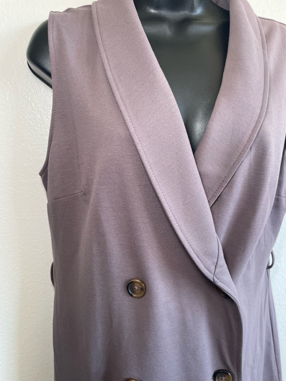 NWT Maurices Mauve Sleeveless Vest Dress Women’s Double Breasted Blazer Style - - Picture 5 of 11